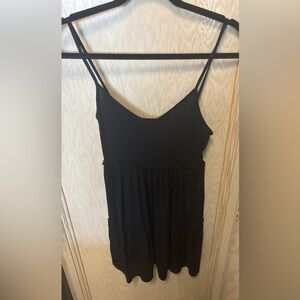 Emery Rose Women’s Mini Dress/Top S Spaghetti Strap Tiered Baby Doll Black Y2K
